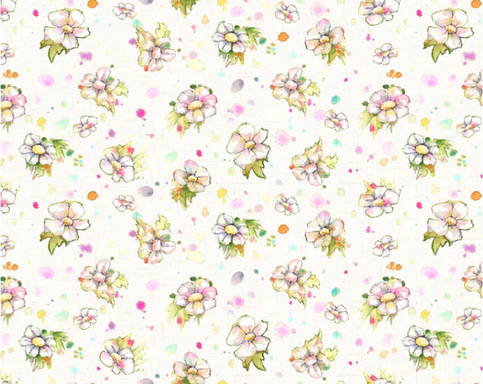 Boots and Blooms - Small Floral Multi for P&B Textiles, 100% Premium Cotton Fabric, BBLO-4740-MU