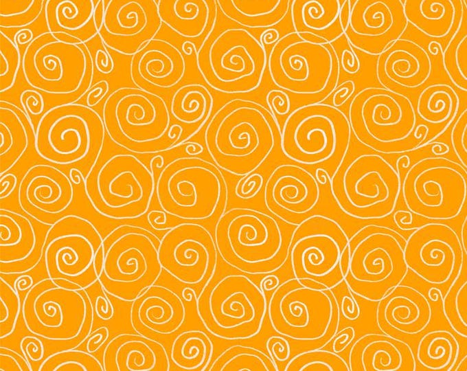 Spring In The Northwoods Swirls Orange by Jamie Kalvestran for P&B Textiles, 100% Premium Cotton Fabric, SINW 5420 O