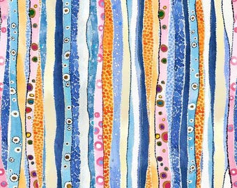 Wild Waters Dotty Stripes, 100% Cotton, WWAT 5486-MU