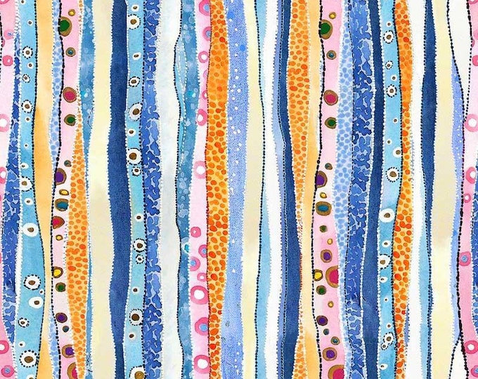 Wild Waters Dotty Stripes, 100% Cotton, WWAT 5486-MU