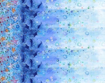 Wild Waters Under The Sea Scene, 100% Cotton, WWAT 5481-MU