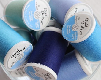 Blues -  250 yds Coats & Clark Dual Duty XP All Purpose Polyester Thread 250yds, Size 50, Tex 30, Art. S910