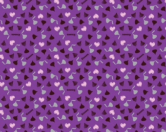 Celebrate with Hershey Valentine's Day Kisses & Hearts Purple Sparkle, 100% Cotton, SC12805-PURPLE