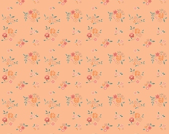 Spring's in Town Bouquets Apricot, 100% Cotton Fabric, C14213-Apricot