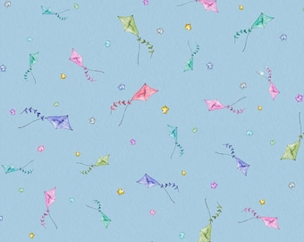 Whiskerville - Kite Toss Blue, 100% Cotton, WSKR 5751 B