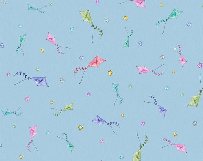 Whiskerville - Kite Toss Blue by P&B Textiles, 100% Cotton, WSKR 05751 B