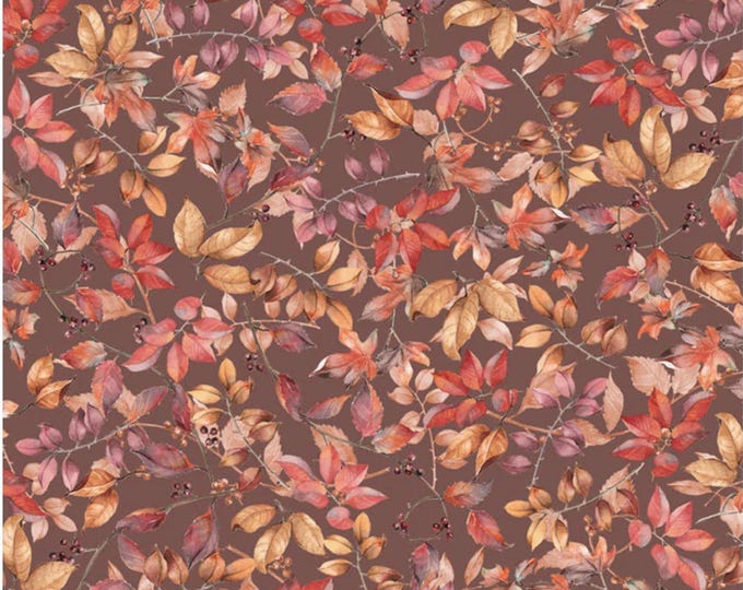 Bountiful - Packed Fall Foliage Brown, 100% Cotton, BOUN 5882 Z