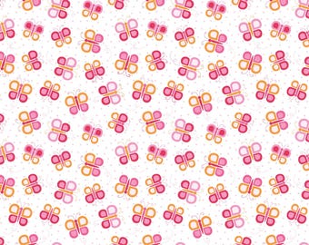 Daisy Up Butterfly Swirl Pink, 100% Cotton, 13344-22