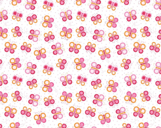 Daisy Up Butterfly Swirl Pink, 100% Cotton, 13344-22