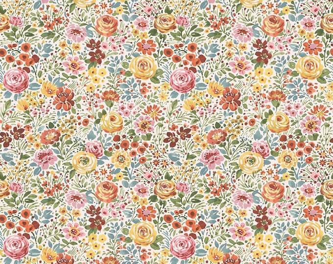Sketchbook Flower Garden Cream by Lisa Audit for Riley Blake Designs, 100% Cotton, CD17522-Cream