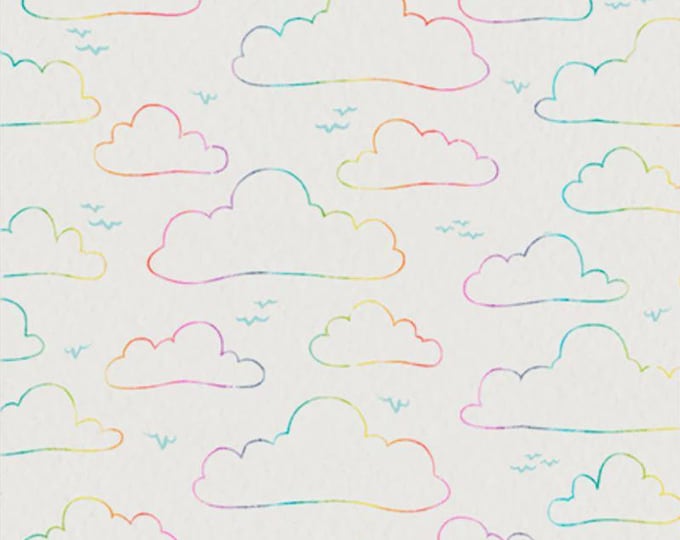 Whiskerville - Floating Clouds Cream by P&B Textiles, 100% Cotton, WSKR 05752 E