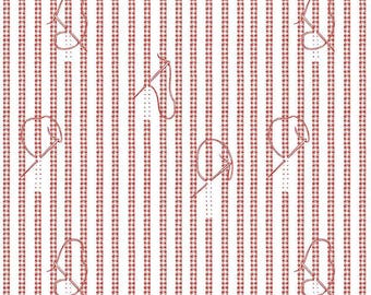Sew Journal Stitches Red, 100% Cotton, C13885-RED