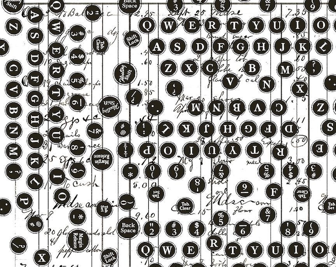 Sew Journal Destructed Type White by J. Wecker Frisch for Riley Blake Designs, 100% Cotton Fabric, C13893-WHITE