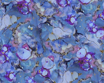Painted Sea Tonal Allover - Blue Violet, 100% Cotton, PSEA-5943-BV