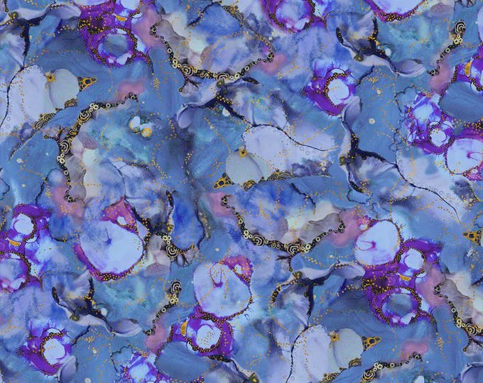 Painted Sea Tonal Allover - Blue Violet, 100% Cotton, PSEA-5943-BV