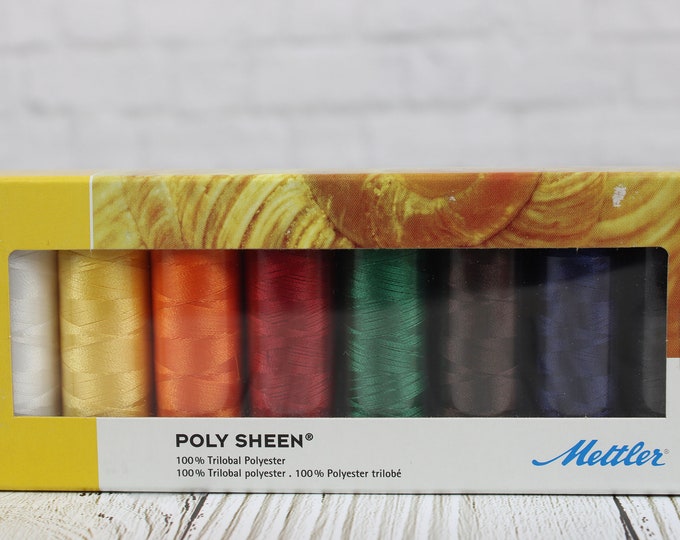 Mettler Poly Sheen Basic Gift Pack 8 Spools, 200m/220 yds per Spool, PS8-Kit