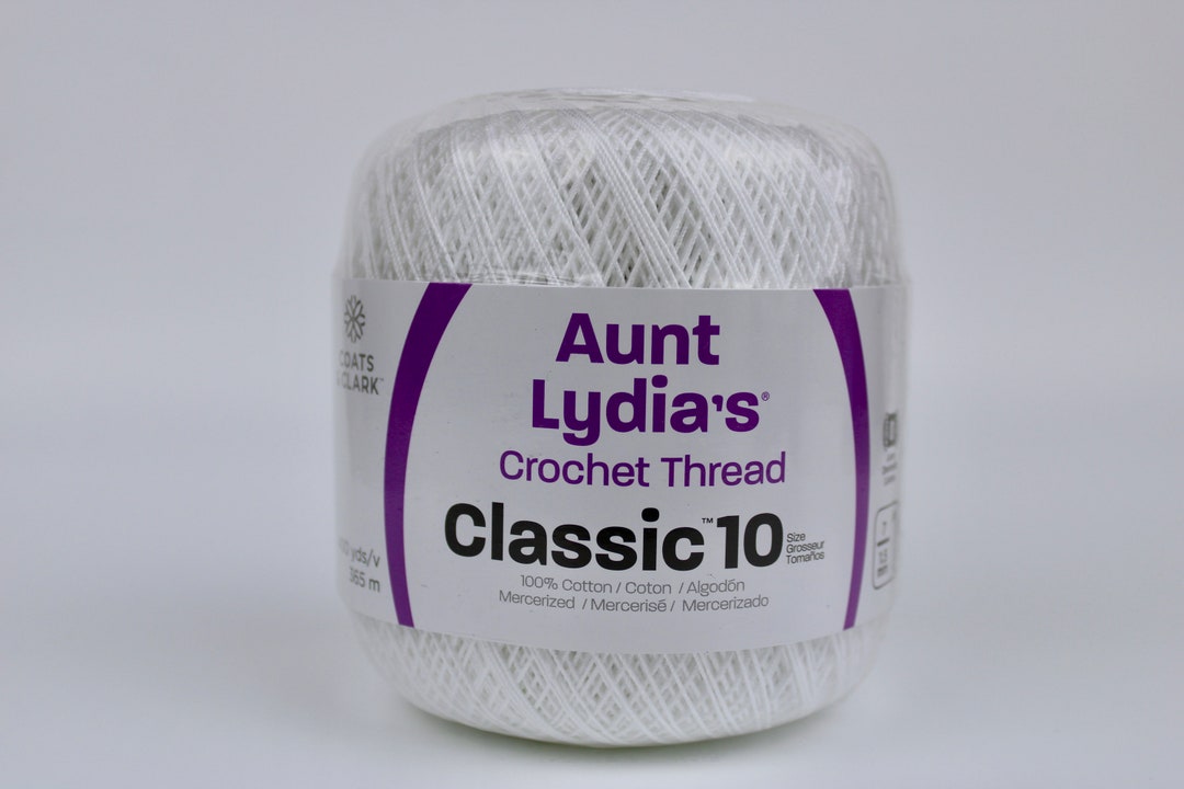 White Aunt Lydia's Crochet Thread Classic 10 400 Yds 