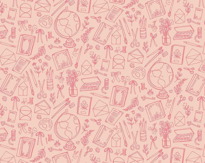 Floral Charms Collection of Things Blush by Kelsey Carlson for Riley Blake Designs, 100% Cotton Fabric, C15761-BLUSH