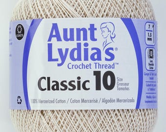 Ecru- Aunt Lydia's Crochet Thread Classic 10, 400 yds, Art 154C-419
