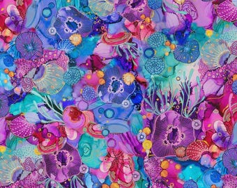 Painted Sea Under the Sea Allover Large, 100% Cotton, PSEA-5941-MU