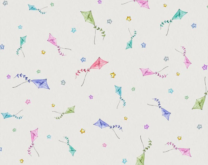 Whiskerville - Kite Toss Cream by P&B Textiles, 100% Cotton, WSKR 05751 E