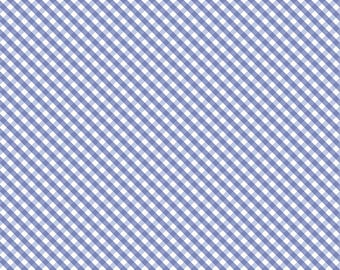 Hydrangeas in the Garden Gingham Periwinkle, 100% Cotton Fabric, C16835-PERIWINKLE