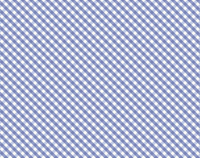 Hydrangeas in the Garden Gingham Periwinkle, 100% Cotton Fabric, C16835-PERIWINKLE