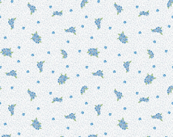 Sunny Skies Small Floral White by Jill Finley for Riley Blake Designs, 100% Cotton Fabric, C14636-White