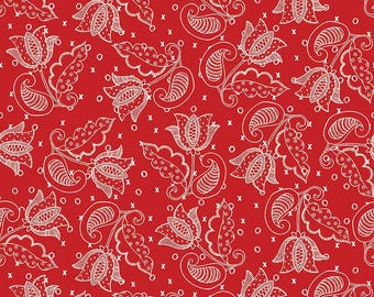 All My Heart Valentine Tulips Red by J. Wecker Frisch for Riley Blake Designs, 100% Cotton Fabric, C14138-RED
