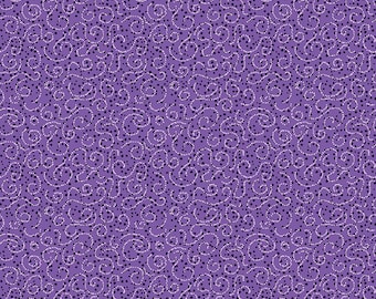 Plum Petals Swirl Violet by Diane Labombarde by Lori Holt for Riley Blake Designs, 100% Cotton Fabric, C15645-VIOLET