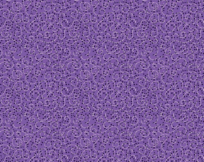 Plum Petals Swirl Violet by Diane Labombarde by Lori Holt for Riley Blake Designs, 100% Cotton Fabric, C15645-VIOLET