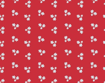 Firework Fields Floral Red, 100% Cotton Fabric, C17587-RED