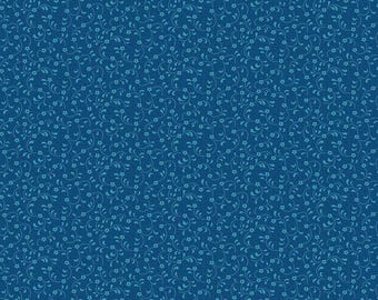 Floret Blue by Geri Robinson of Planted Seed Designs for Riley Blake Designs, 100% Fine Cotton, Tone-on-Tone Basics, C675-Blue