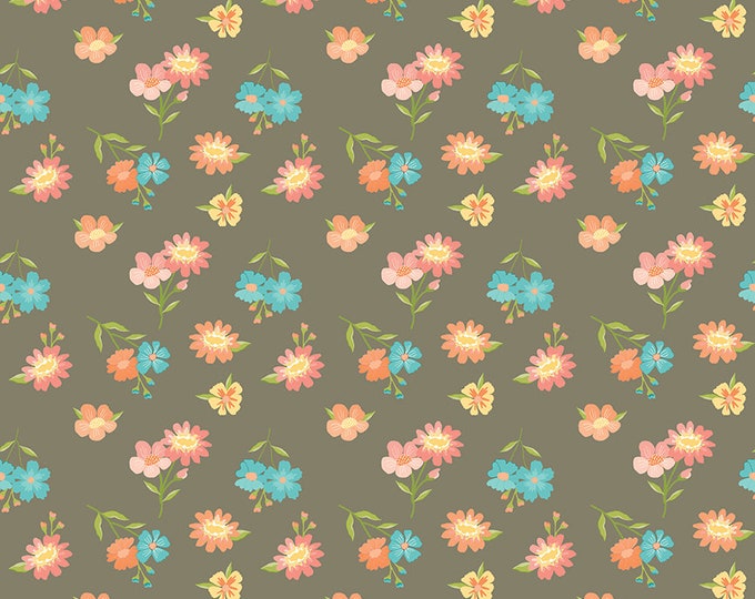 Spring's in Town - Floral Pewter by Sandy Gervais for Riley Blake Designs, 100% Cotton Fabric, C14211-Pewter