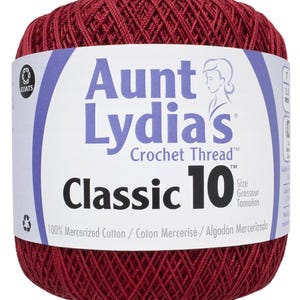 Victory Red - Aunt Lydia&#39;s Crochet Thread Classic 10, 350 yds, Art 154C-494