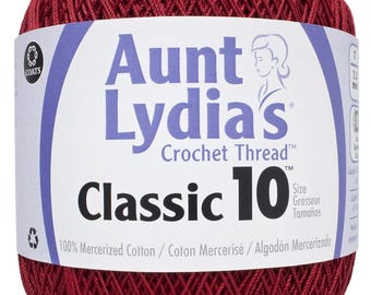 Victory Red - Aunt Lydia's Crochet Thread Classic 10, 350 yds, Art 154C-494