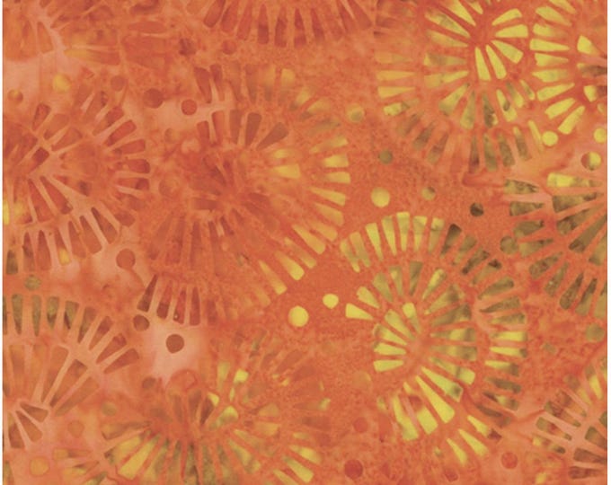 Mosaic Tangerine - Bali Palettes Harvest Collection by Benartex Studio, 100% Cotton Batik Fabric, 9215-28