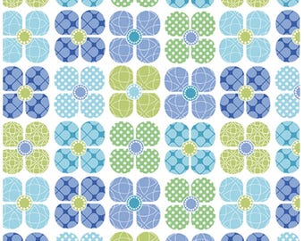 Daisy Up Flower Up Turquoise/Multi, 100% Cotton, 13346-81