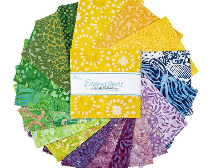Meadows - Expressions Batiks 5" Stacker by Riley Blake, 100 % Cotton, 5-MDW-42