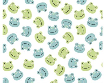 Playhouse Pals - Ribbet White by Jessica Flick for Benartex Designer Fabrics, 100% Cotton Fabric, 13206-09