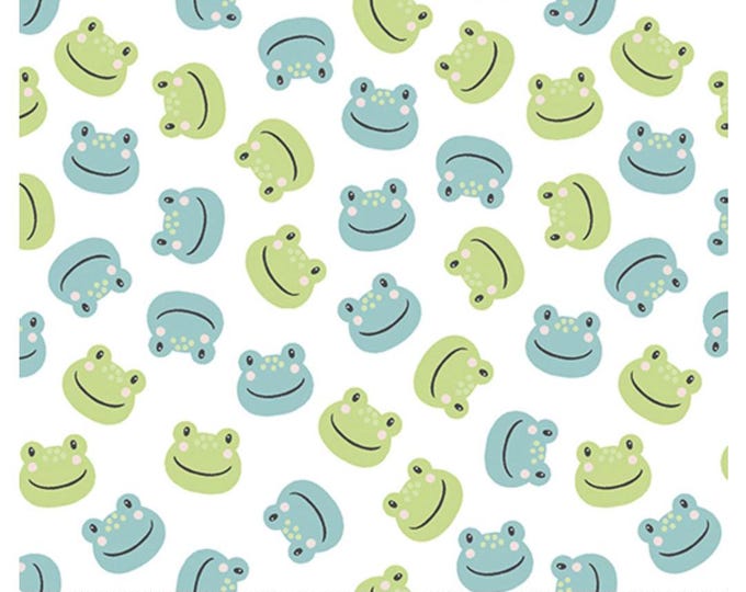 Playhouse Pals - Ribbet White by Jessica Flick for Benartex Designer Fabrics, 100% Cotton Fabric, 13206-09
