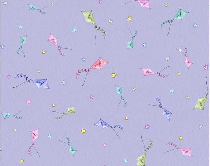 Whiskerville Kite Toss Violet, 100% Cotton, WSKR 5751 V