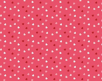 Sew In Love Hearts Pink, Cotton Fabric, C16905-PINK