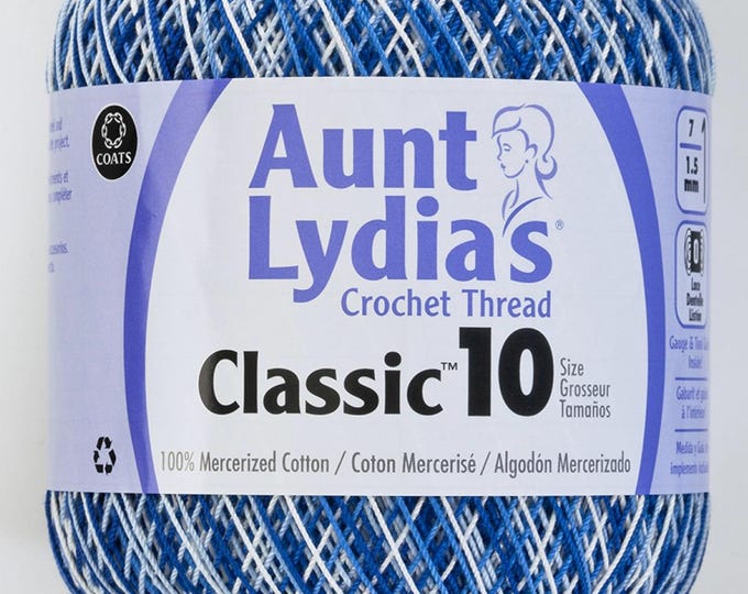 Shaded Blues - Aunt Lydia's Crochet Thread Classic 10, 350 yds, Art 154C-014