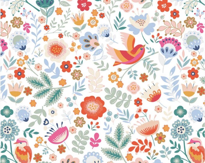 Birdsong - Birdsong Garden Allover White, 100% Cotton, BSON 5858 WMU
