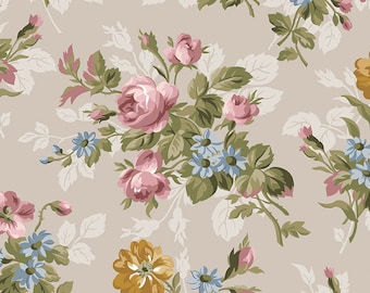 Midnight Garden Main Taupe, 100% Fine Cotton, C12540-Taupe