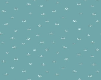 Winged Medley Woodblock Teal, 100% Cotton, C15915-TEAL