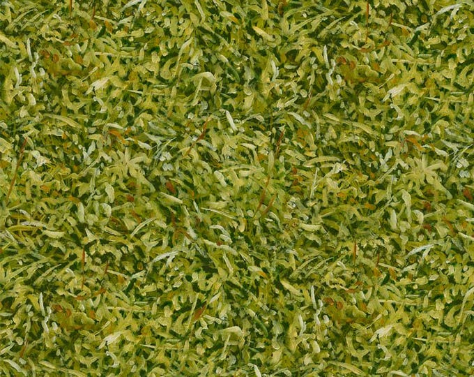 On Safari - Grass Texture Green by Steven Burgess  for P&B Textiles, 100% Premium Cotton Fabric, OSAF 5477 G