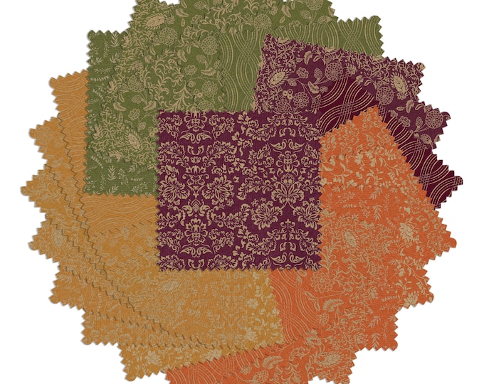 Harvest Keepsakes  5" Charm Pack by Benartex Designer Fabrics, 100% Cotton, 42 pcs, HRVK5PK