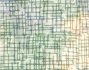 Cream/Blue/Green - Bali Urban Weave Collection by Benartex Studio, 100% Cotton Batik Fabric, 9275-50